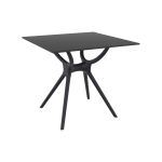 Tavolo tavolino quadrato da esterno HLO-CP94 polipropilene HPL 74x80x80cm nero