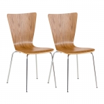 Set 2x sedie da cucina sala attesa CP613 impilabile legno metallo color quercia