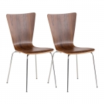 Set 2x sedie da cucina sala attesa CP613 impilabile legno metallo noce