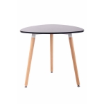 Tavolo tavolino rotondo da interno HLO-CP14 legno MDF 75x80x80cm legno chiaro nero