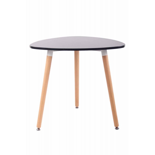 Tavolo tavolino rotondo da interno HLO-CP14 legno MDF 75x80x80cm legno chiaro nero