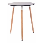 Tavolo tavolino rotondo da interno HLO-CP15 legno MDF 75x60x60cm legno chiaro e nero