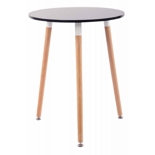 Tavolo tavolino rotondo da interno HLO-CP15 legno MDF 75x60x60cm legno chiaro e nero