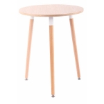 Tavolo tavolino rotondo da interno HLO-CP15 legno MDF 75x60x60cm legno chiaro