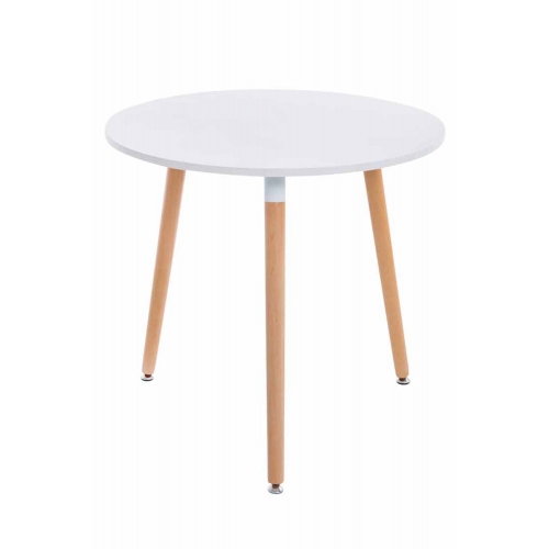 Tavolo tavolino rotondo da interno HLO-CP16 legno MDF 75x80x80cm legno chiaro bianco