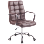 Poltrona sedia ufficio girevole regolabile HLO-CP3 metallo cromato ecopelle bordeaux