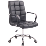 Poltrona sedia ufficio girevole regolabile HLO-CP3 metallo cromato ecopelle nero