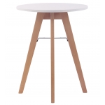 Tavolo tavolino rotondo da interno HLO-CP31 legno MDF 75x60x60cm legno chiaro bianco