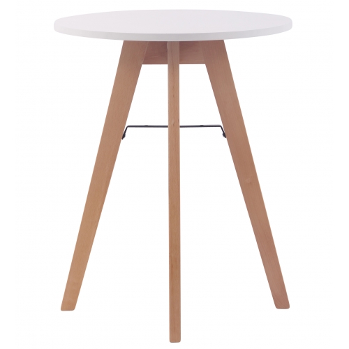 Tavolo tavolino rotondo da interno HLO-CP31 legno MDF 75x60x60cm legno chiaro bianco