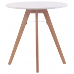 Tavolo tavolino rotondo da interno HLO-CP31 legno MDF 75x75x75cm legno chiaro bianco