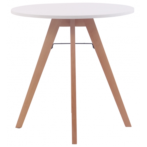 Tavolo tavolino rotondo da interno HLO-CP31 legno MDF 75x75x75cm legno chiaro bianco