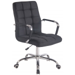 Poltrona sedia ufficio girevole regolabile HLO-CP3 metallo cromato tessuto nero