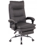 Poltrona sedia ufficio girevole regolabile poggiapiedi estraibile HLO-CP71 ecopelle grigio