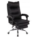 Poltrona sedia ufficio girevole regolabile poggiapiedi estraibile HLO-CP71 ecopelle nero