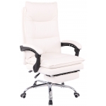 Poltrona sedia ufficio girevole regolabile poggiapiedi estraibile HLO-CP71 ecopelle bianco