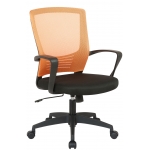 Sedia poltrona ufficio girevole regolabile HLO-CP50 plastica tessuto traspirante nero arancione
