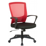 Sedia poltrona ufficio girevole regolabile HLO-CP50 plastica tessuto traspirante nero rosso