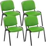 Set 4x sedie impilabili ufficio studio conferenza 120kg HLO-CP111 83x53x53cm ecopelle verde