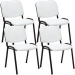 Set 4x sedie impilabili ufficio studio conferenza 120kg HLO-CP111 83x53x53cm ecopelle bianco