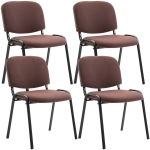 Set 4x sedie impilabili ufficio studio conferenza 120kg HLO-CP111 83x53x53cm tessuto marrone
