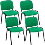 Set 4x sedie impilabili ufficio studio conferenza 120kg HLO-CP111 83x53x53cm tessuto verde