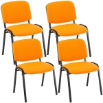 Set 4x sedie impilabili ufficio studio conferenza 120kg HLO-CP111 83x53x53cm tessuto arancione