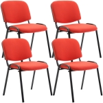 Set 4x sedie impilabili ufficio studio conferenza 120kg HLO-CP111 83x53x53cm tessuto rosso