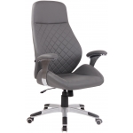 Poltrona sedia ufficio girevole regolabile HLO-CP55 ecopelle grigio