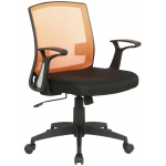 Sedia poltrona ufficio girevole regolabile HLO-CP74 plastica tessuto traspirante nero e arancione