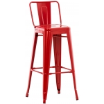 Sedia sgabello CP147 con poggiapiedi metallo verniciato rosso