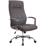 Poltrona sedia ufficio girevole regolabile HLO-CP70 metallo cromato tessuto grigio scuro