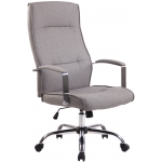 Poltrona sedia ufficio girevole regolabile HLO-CP70 metallo cromato tessuto grigio