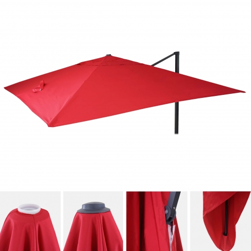 Telo copertura per ombrelloni rettangolari decentrati 395x295cm rosso