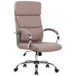 Poltrona sedia ufficio girevole regolabile HLO-CP27 metallo cromato tessuto tortora