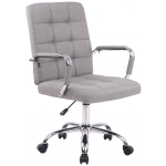 Poltrona sedia ufficio girevole regolabile HLO-CP3 PRO metallo cromato tessuto grigio