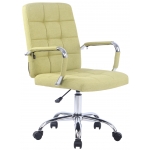 Poltrona sedia ufficio girevole regolabile HLO-CP3 PRO metallo cromato tessuto verde