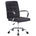 Poltrona sedia ufficio girevole regolabile HLO-CP3 PRO metallo cromato tessuto nero
