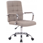 Poltrona sedia ufficio girevole regolabile HLO-CP3 PRO metallo cromato tessuto grigio tortora