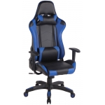Poltrona sedia ufficio girevole regolabile sportiva gaming HLO-CP64 ecopelle nero blu