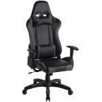Poltrona sedia ufficio girevole regolabile sportiva gaming HLO-CP64 ecopelle nero grigio