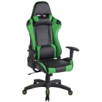 Poltrona sedia ufficio girevole regolabile sportiva gaming HLO-CP64 ecopelle nero verde