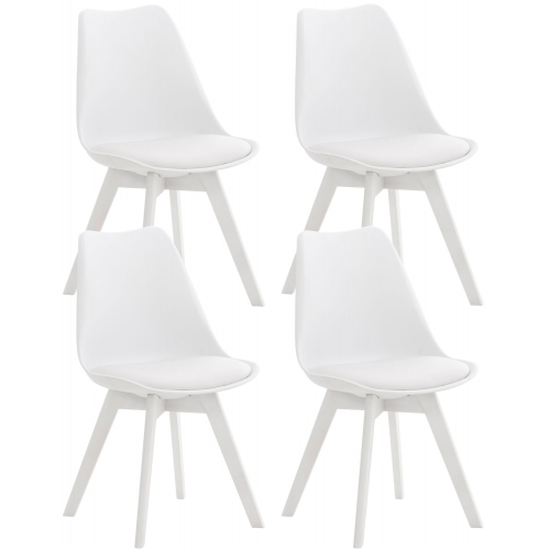 Set 4x sedie HLO-CP58 ~ bianco bianco