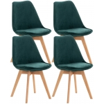Set 4x sedie HLO-CP58 ~ naturale velluto verde