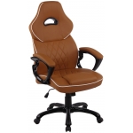 Poltrona sedia ufficio girevole regolabile gaming HLO-CP1 XXL ecopelle marrone chiaro