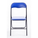 Set 4x sedie pieghevoli HLO-CP52 campeggio sala attesa metallo plastica nero blu