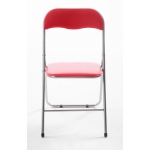 Set 4x sedie pieghevoli HLO-CP52 campeggio sala attesa metallo plastica grigio rosso