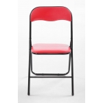 Set 4x sedie pieghevoli HLO-CP52 campeggio sala attesa metallo plastica nero rosso