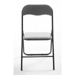 Set 4x sedie pieghevoli HLO-CP52 campeggio sala attesa metallo plastica nero grigio