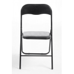 Set 4x sedie pieghevoli HLO-CP52 campeggio sala attesa metallo plastica nero