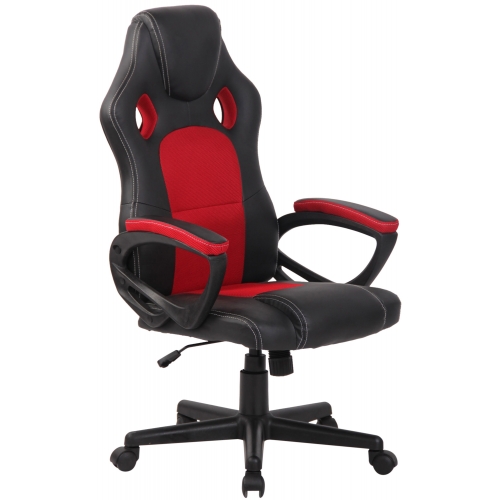 Poltrona sedia ufficio girevole regolabile gaming HLO-CP14 ergonomica ecopelle rosso